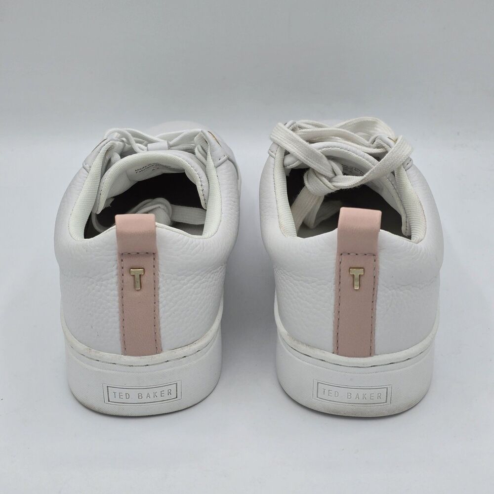 Ted Baker Bailey Icon Sneakers Women’s Leather Tennis White Pink Size 6.5 - Picture 3 of 6